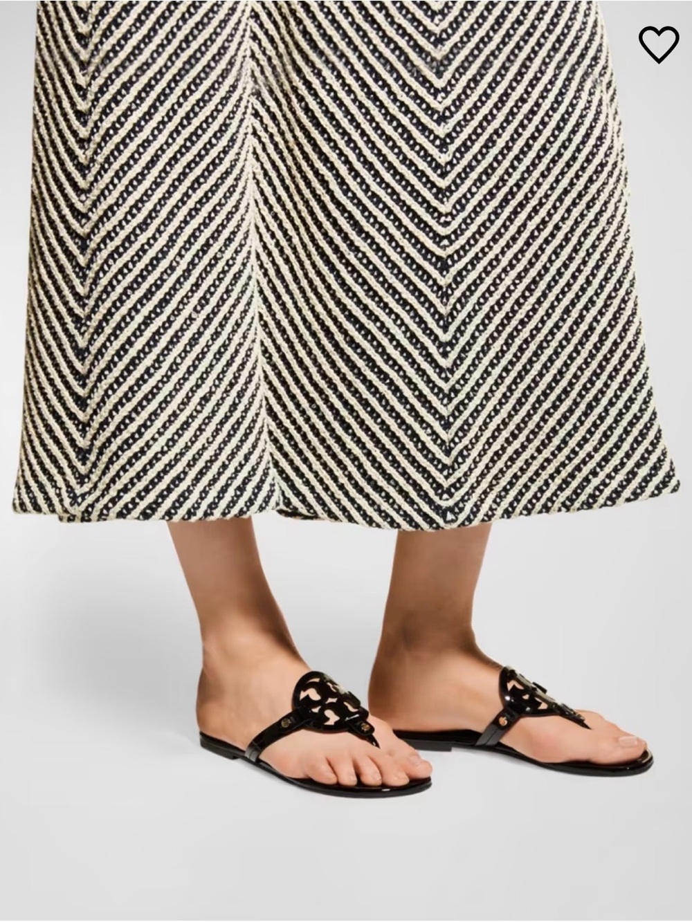 Tory Burch Miller Patent Leather Sandals SZ 8 Vacation Preppy Like New
